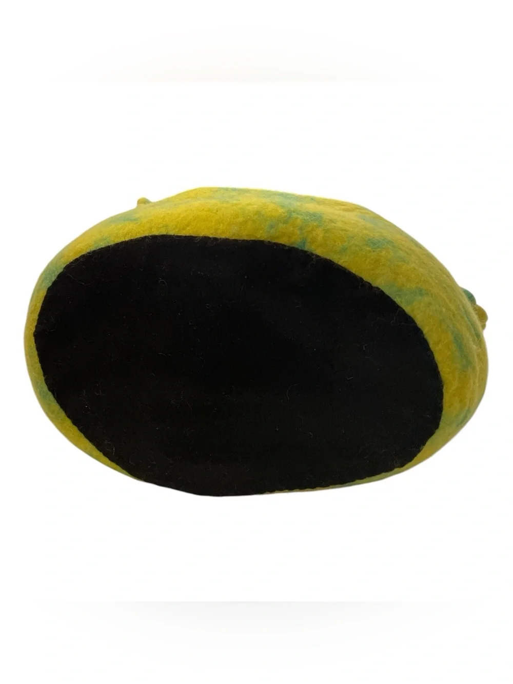 West Elm Halloween Felt Monster Candy Bowl Shades of Green with Blue Spots NWT